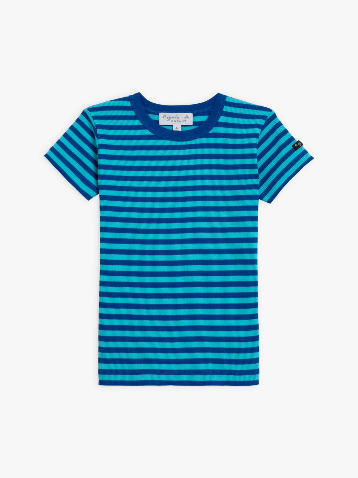 blue cotton ribbed 8/8 striped New Boogie t-shirt