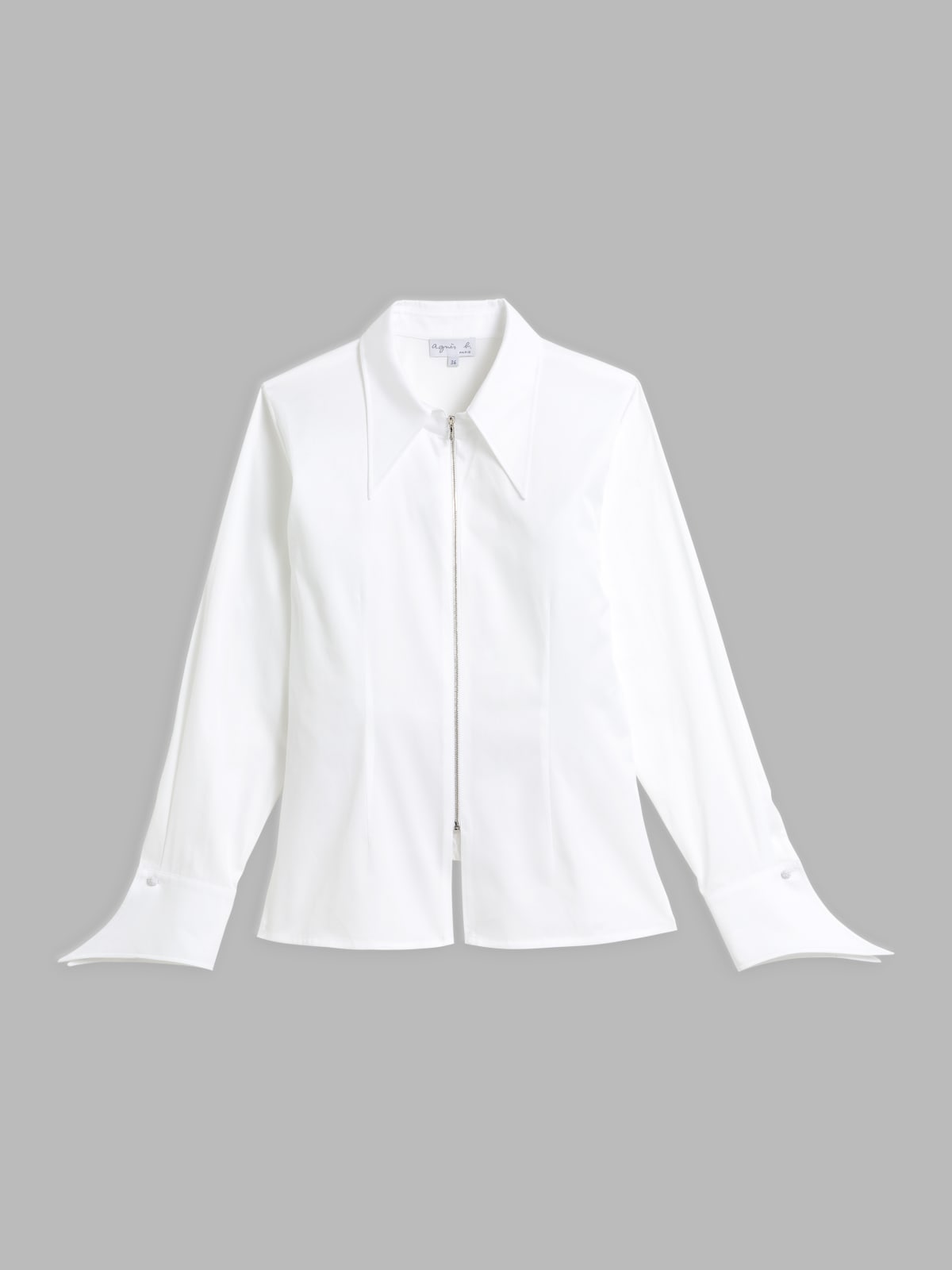 white cotton zipped shirt