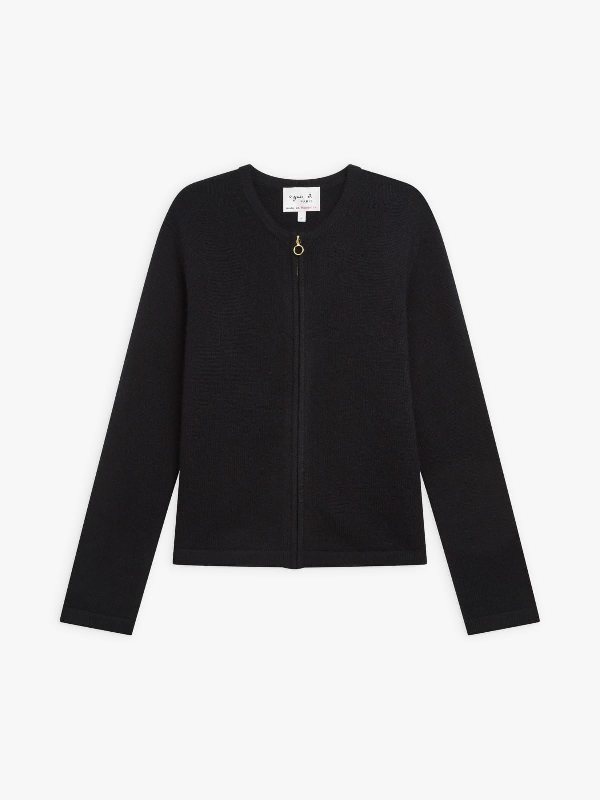 black cashmere Zip cardigan