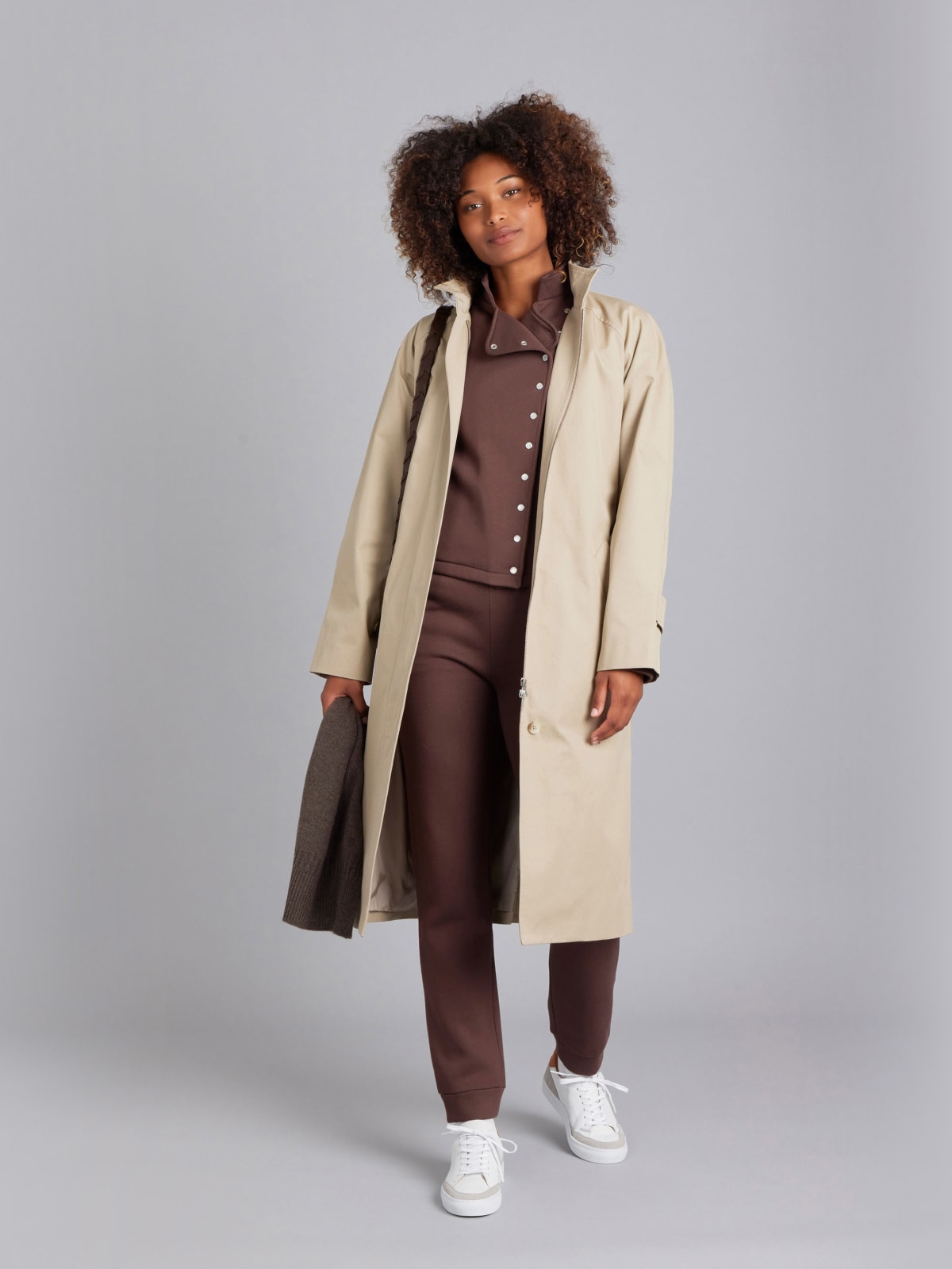 dark brown fleece Fifre snap jacket