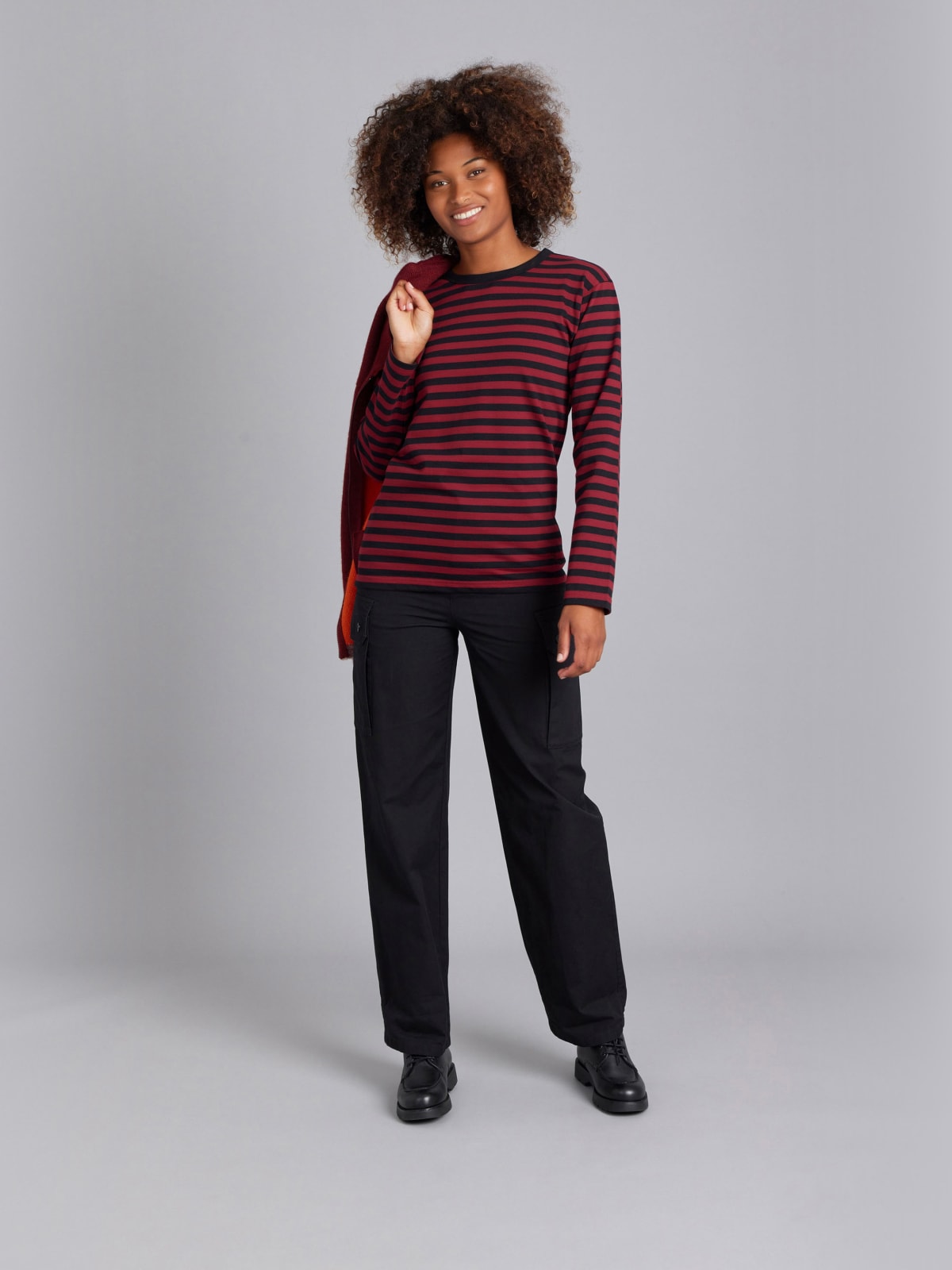 red and black striped Cool t-shirt