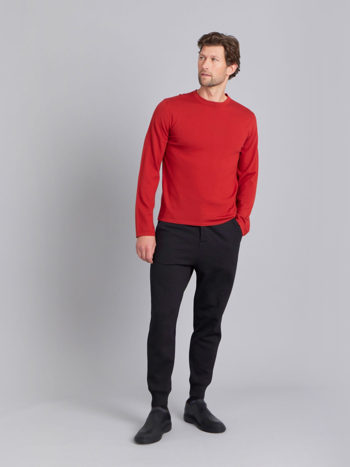 light red merino wool Park jumper