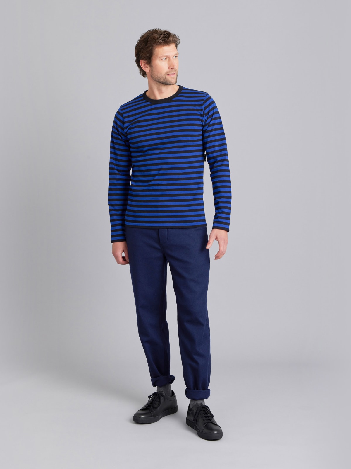 blue & black long sleeves striped Coulos t-shirt