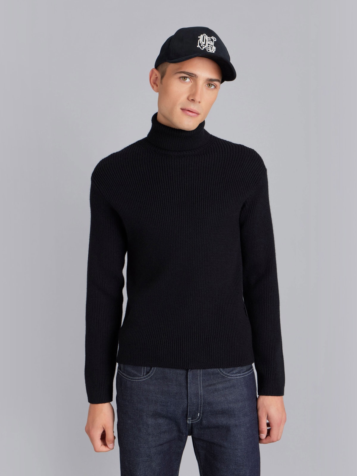 black merino wool Alaska jumper
