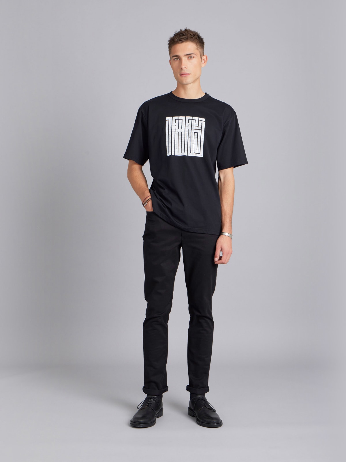 black cotton jersey Chris t-shirt by artist Jules Dedet