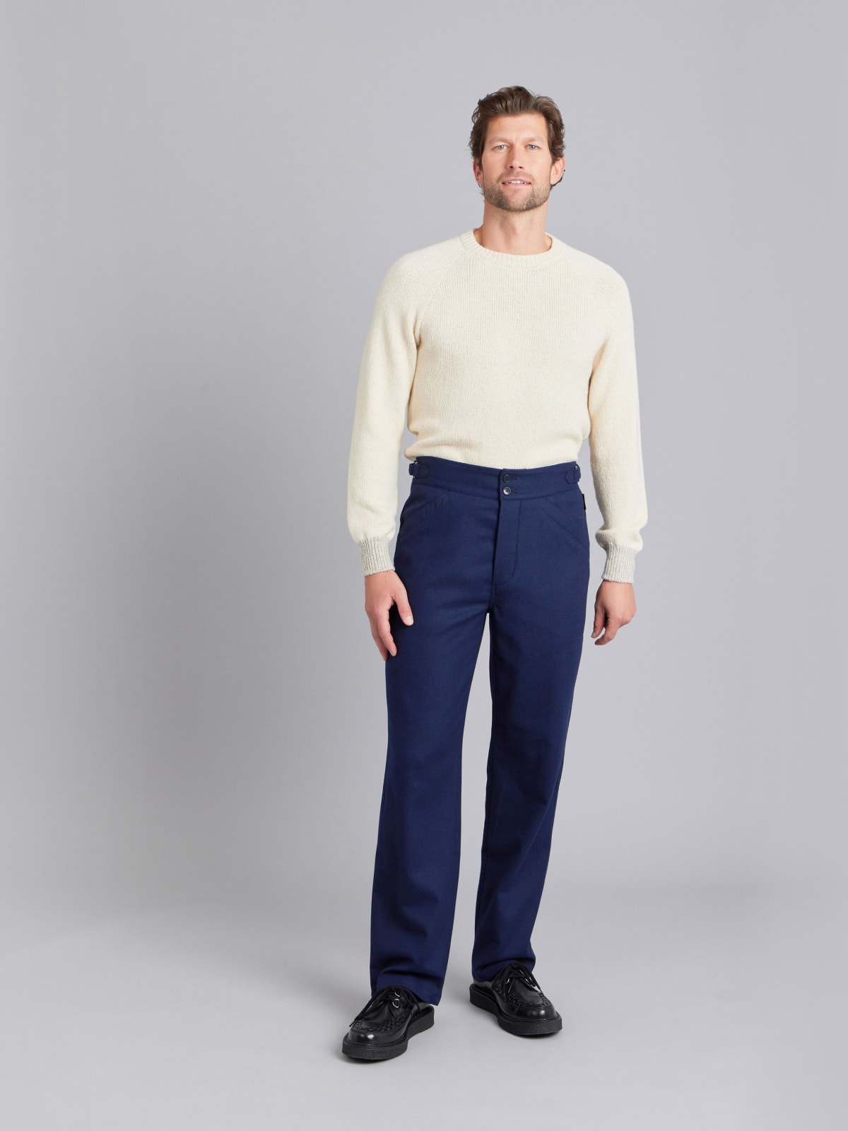 pantalon Belleville en flanelle bleu