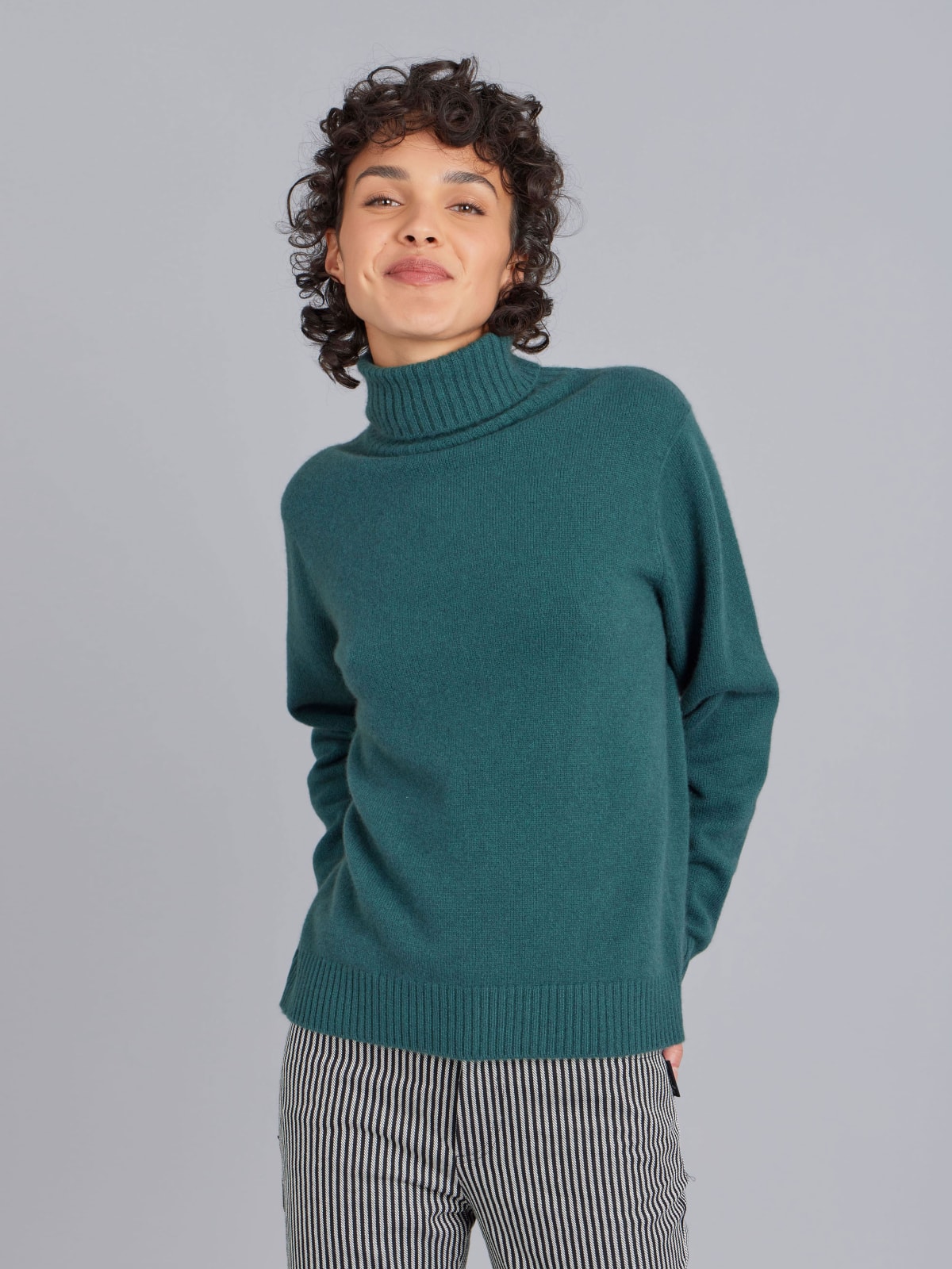 green cashmere long-sleeve Senga jumper