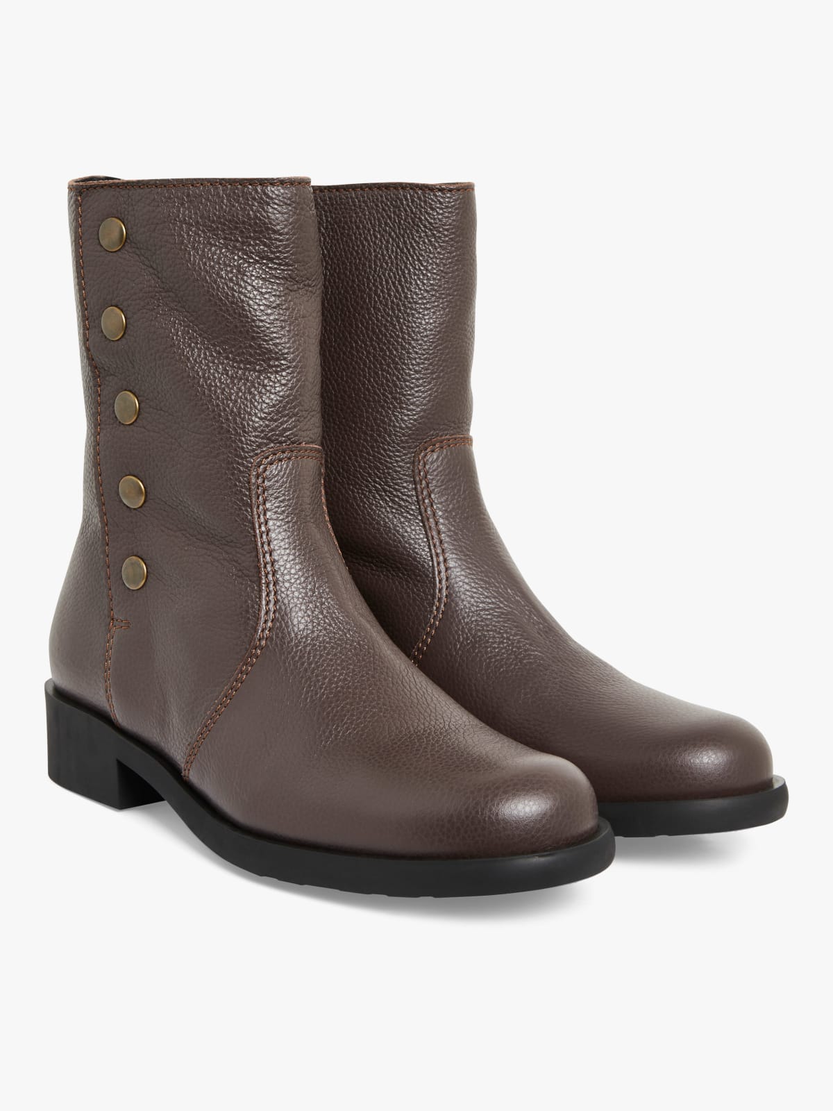 boots New Pression en cuir chocolat