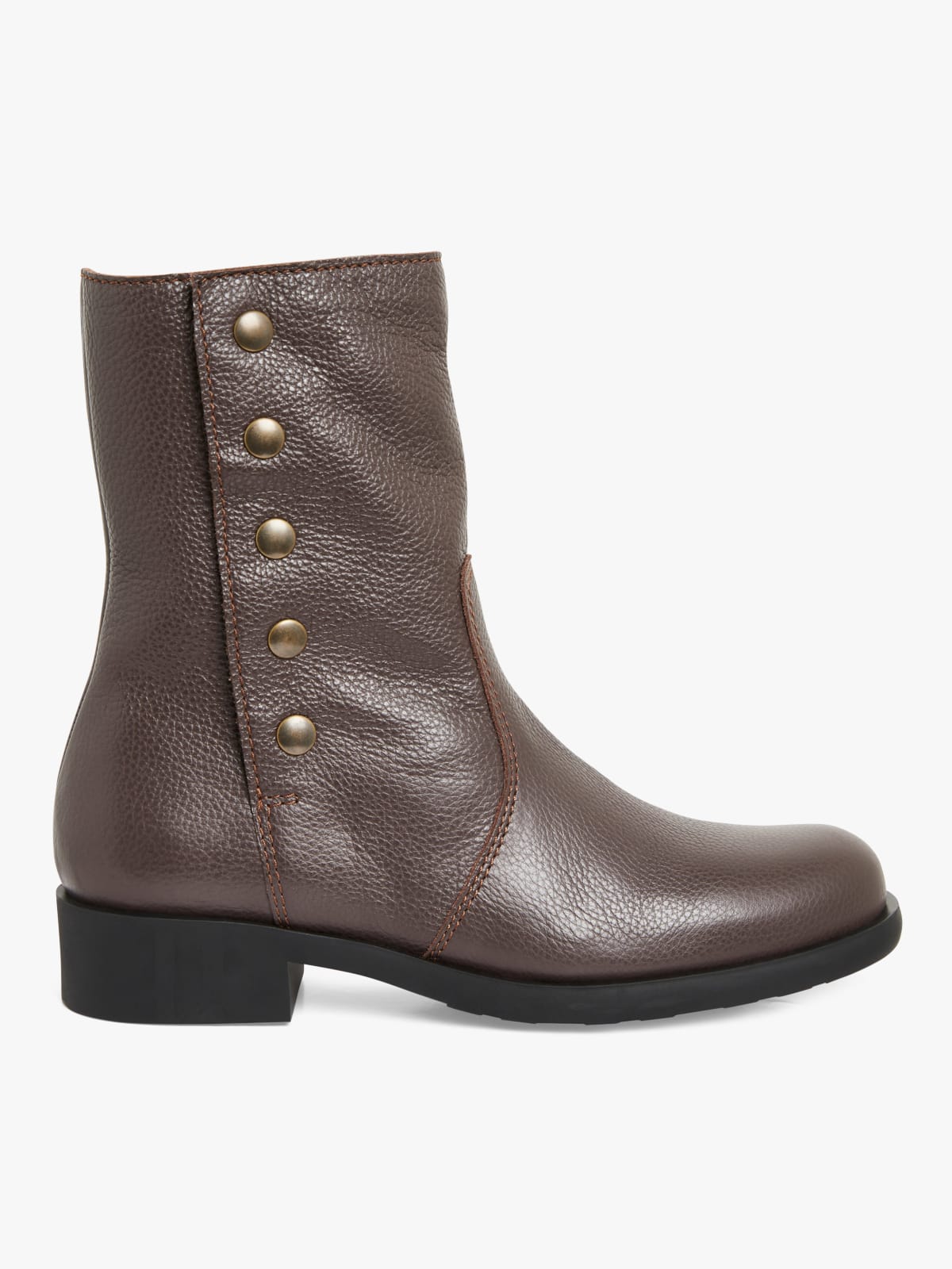 boots New Pression en cuir chocolat