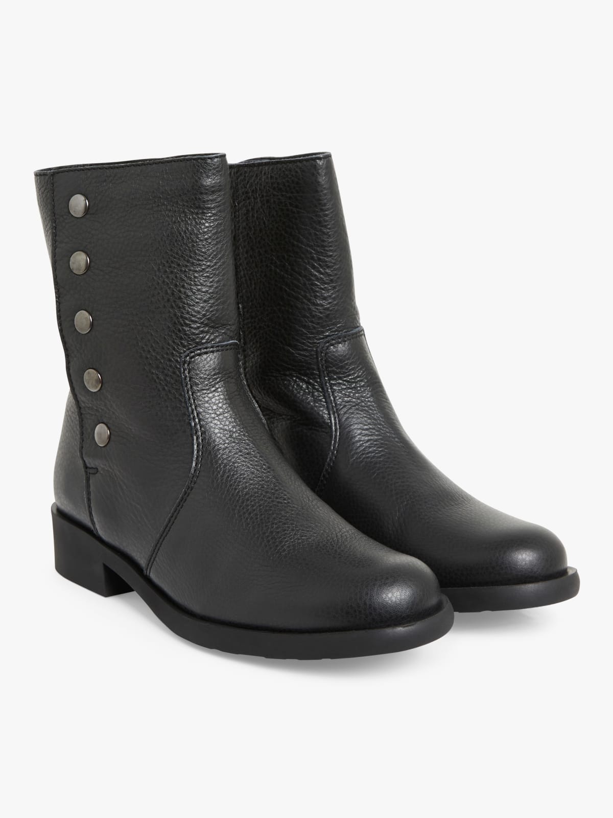 boots New Pression en cuir noir