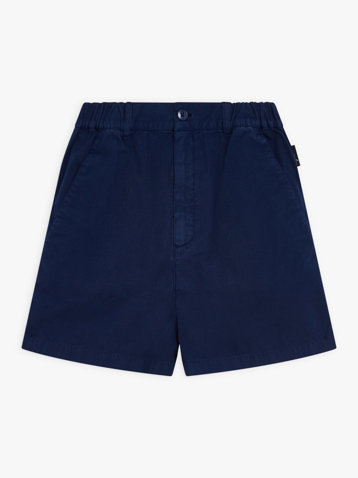 blue cotton straight shorts