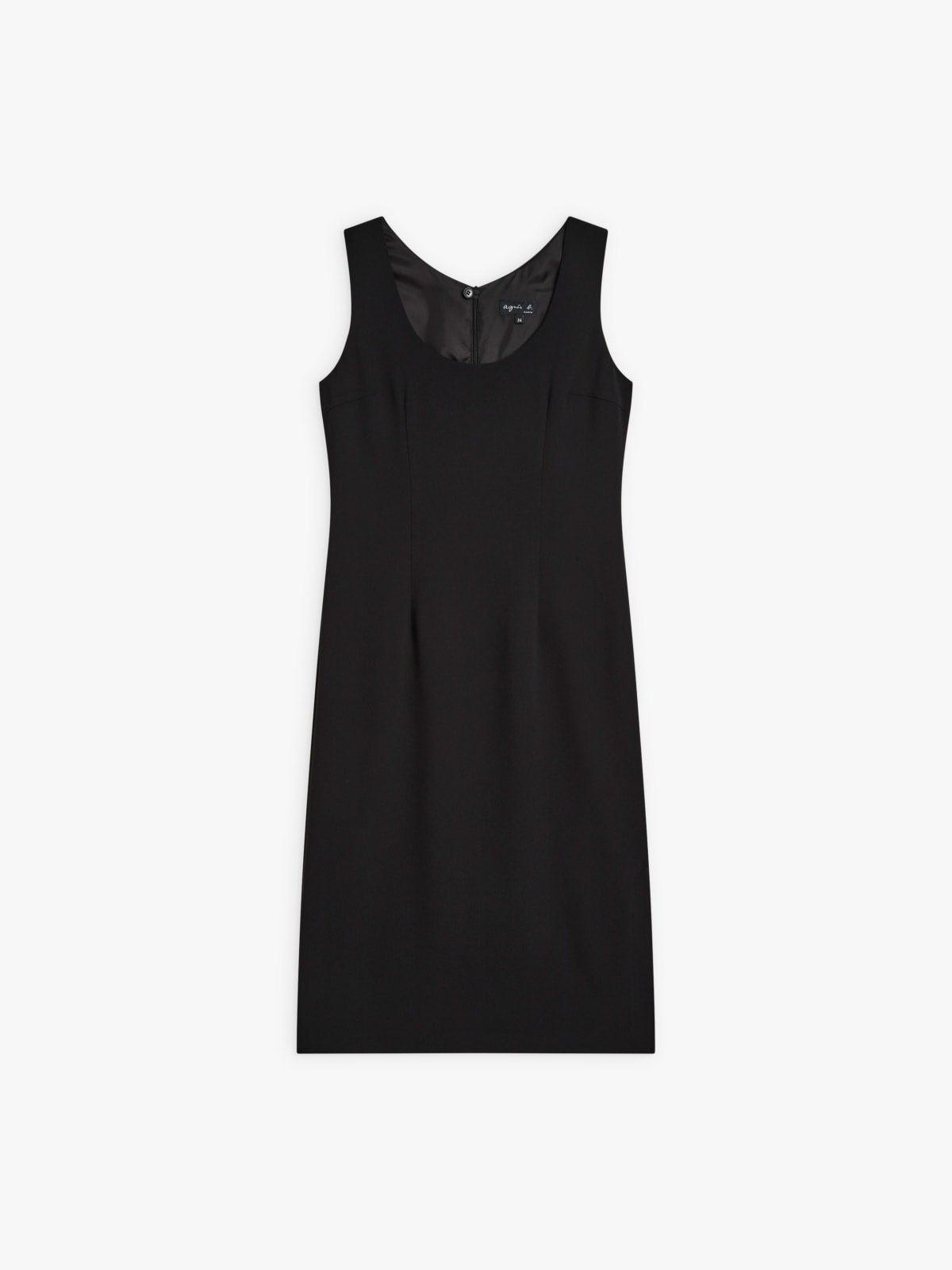 black sleeveless belted Corbeille dress