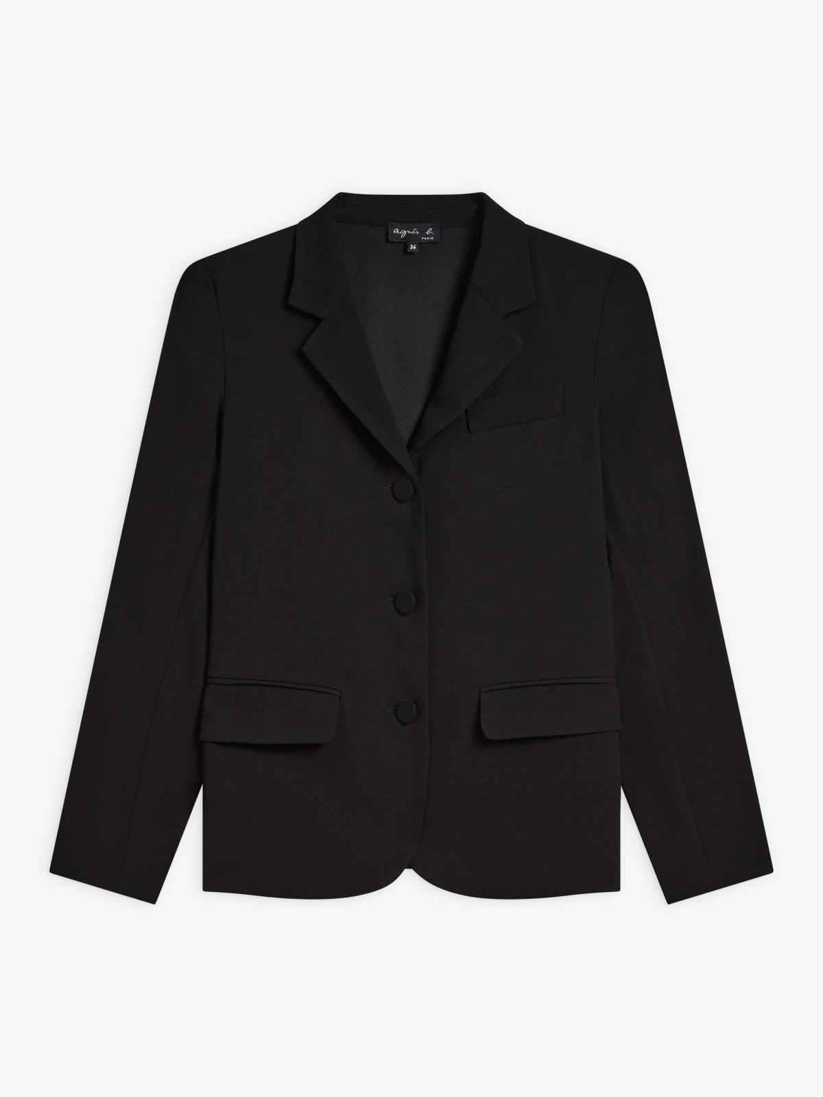 black unlined crepe suit jacket