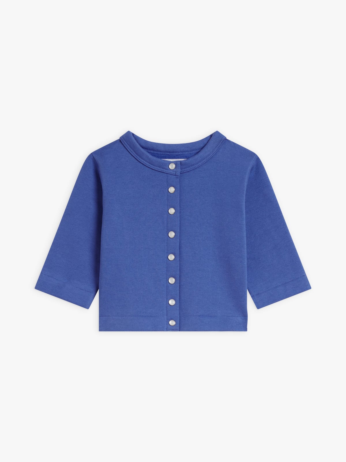 blue Layette fleece snap cardigan