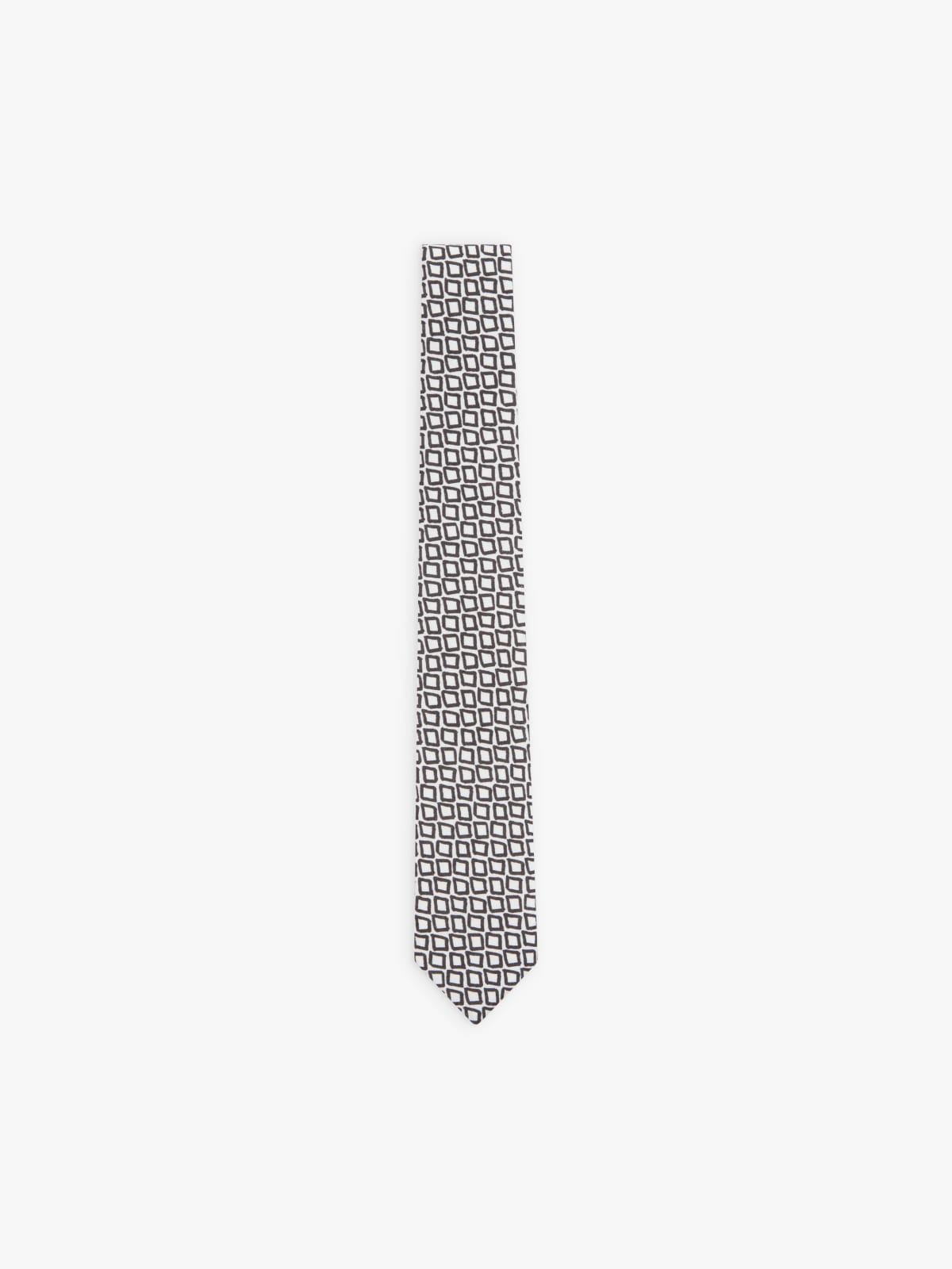 white cotton printed Armand tie