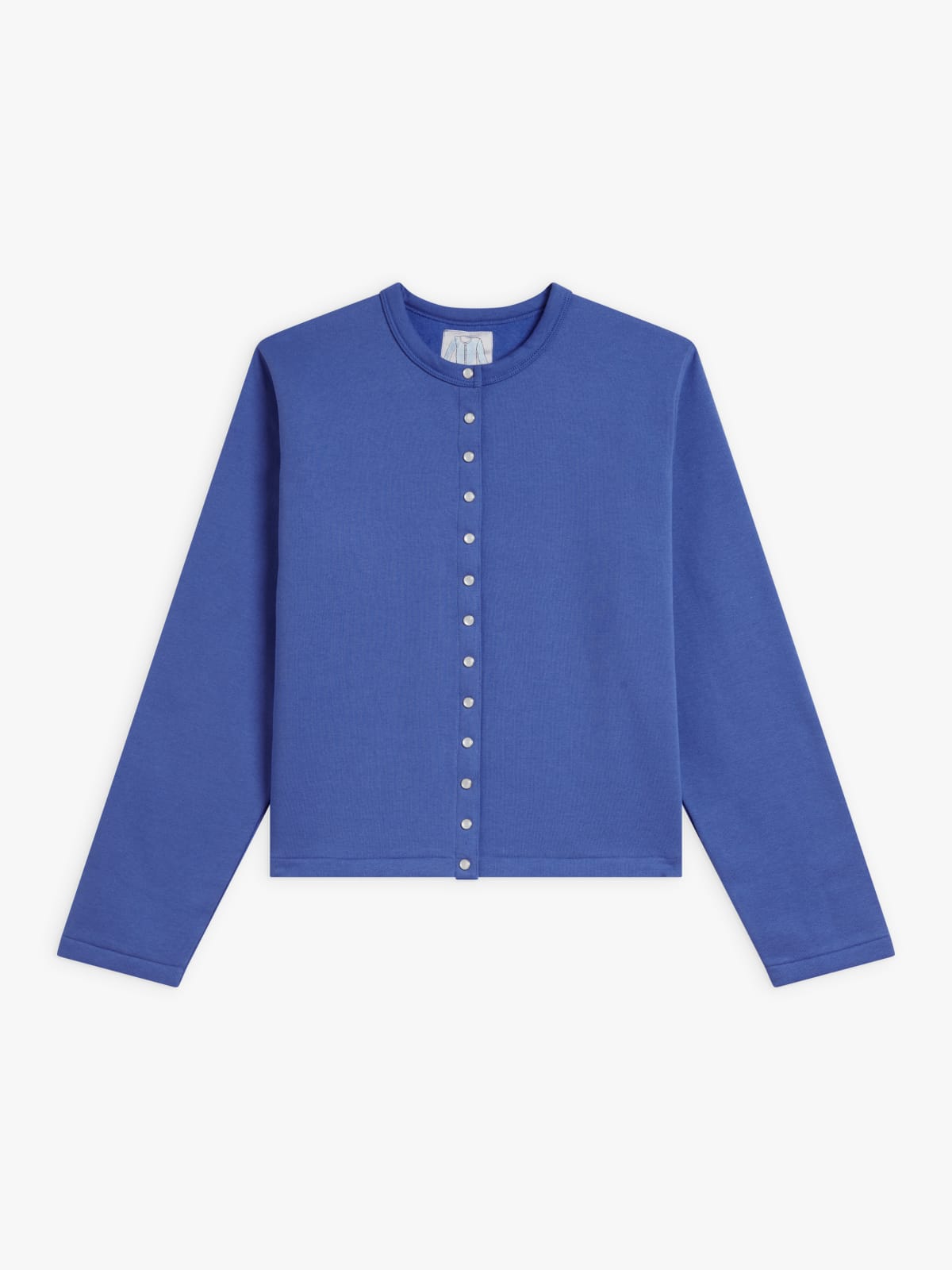 blue Le Classique fleece snap cardigan