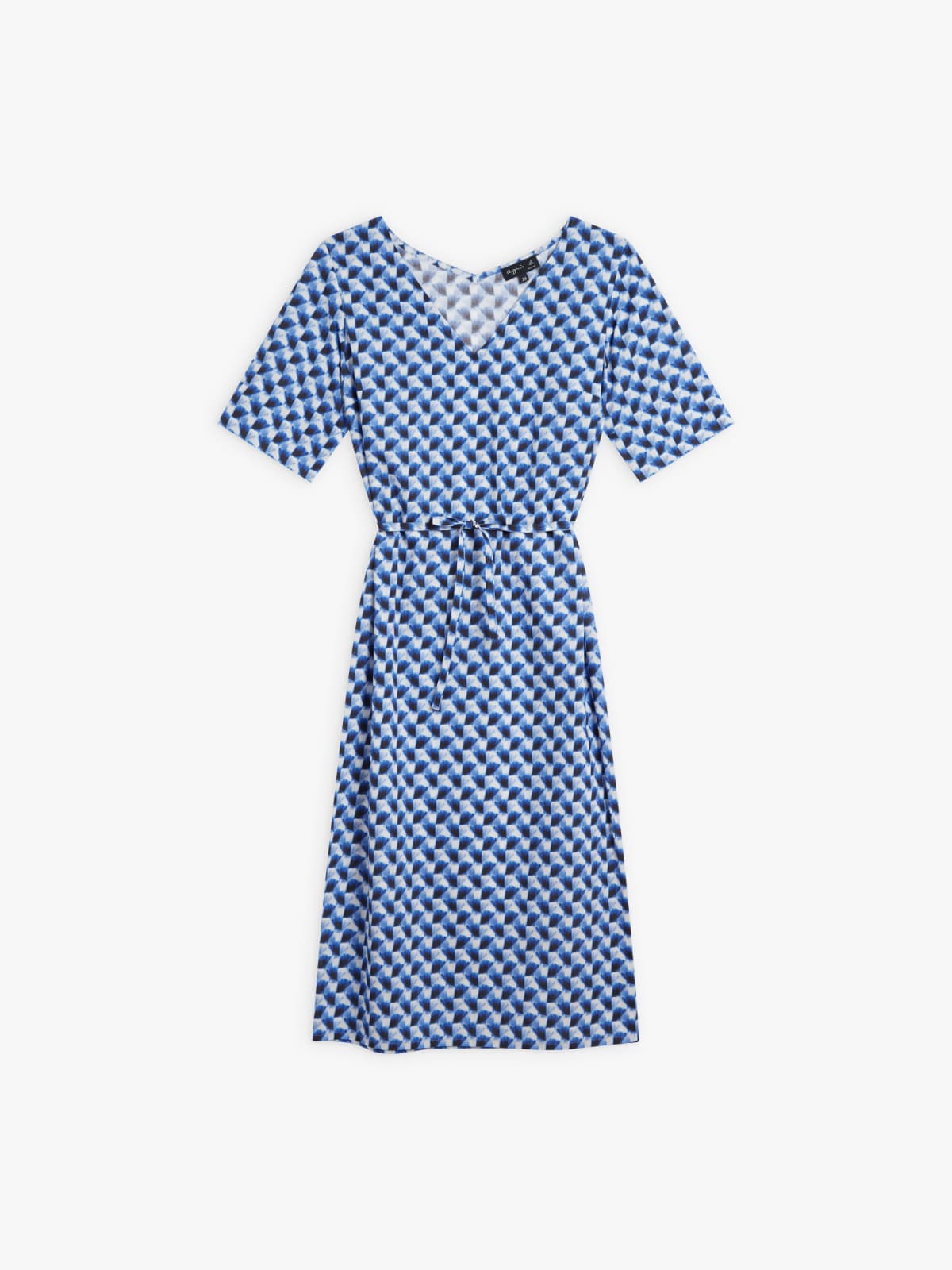 blue blue cotton geometric print Fée dress