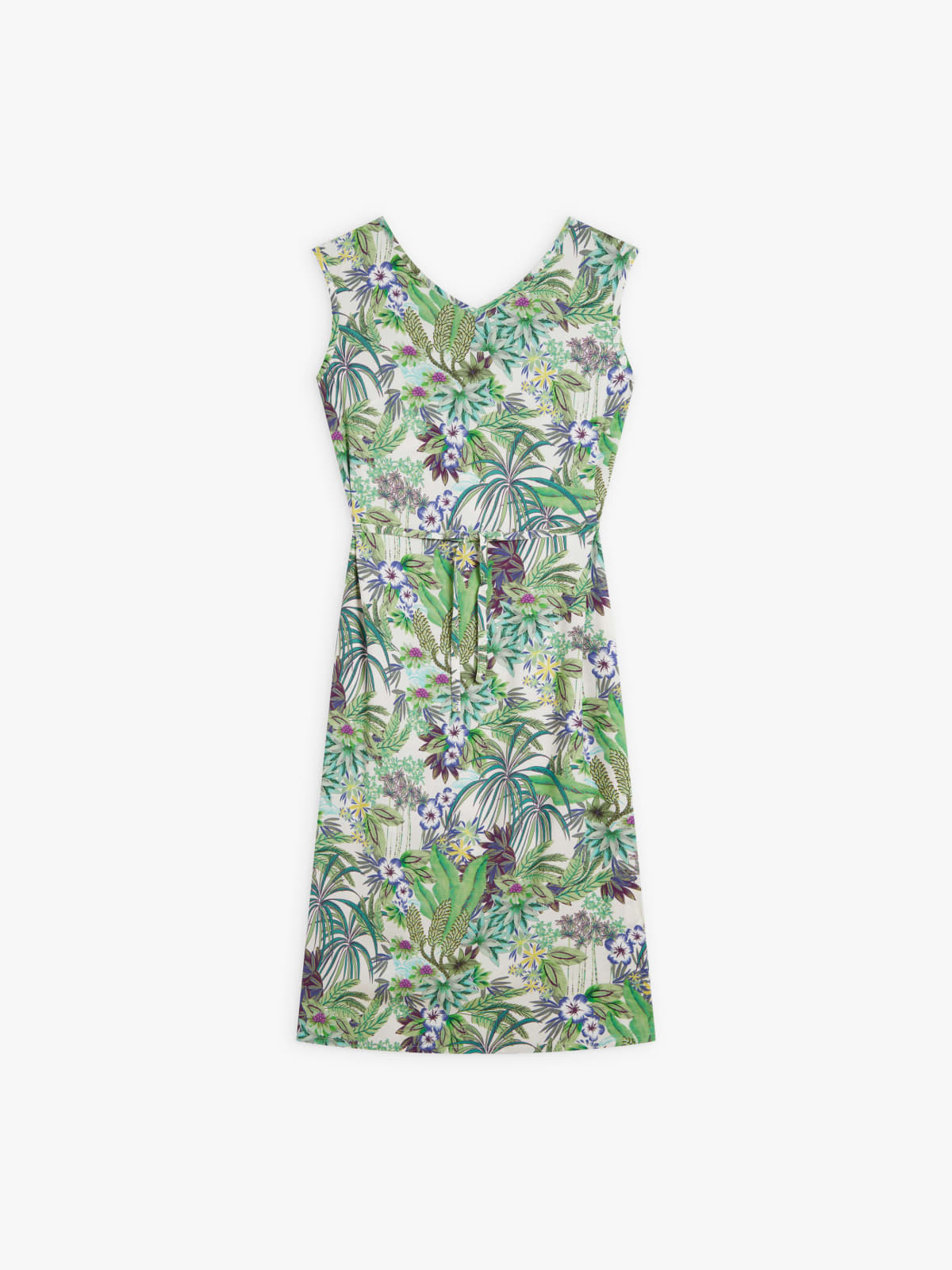 green viscose floral print Astrid dress