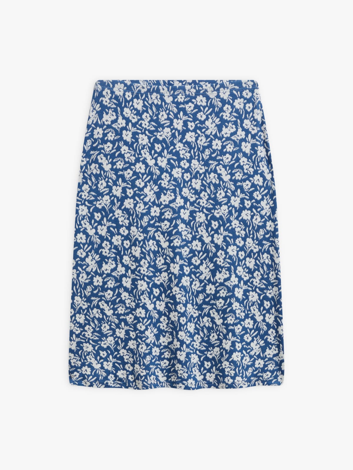 blue floral jacquard flared Amande skirt