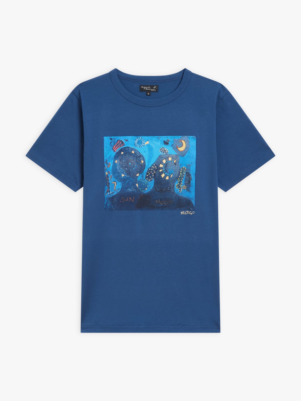 t-shirt Brando en coton bleu artiste Matheus Mestico