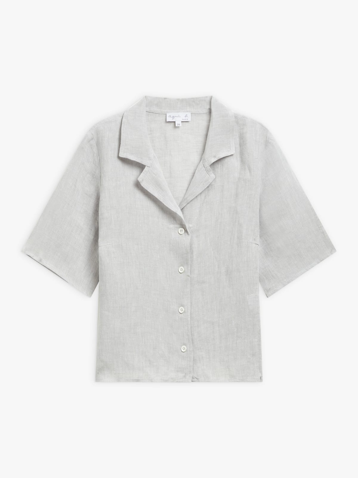 grey linen short-sleeve Lysette shirt