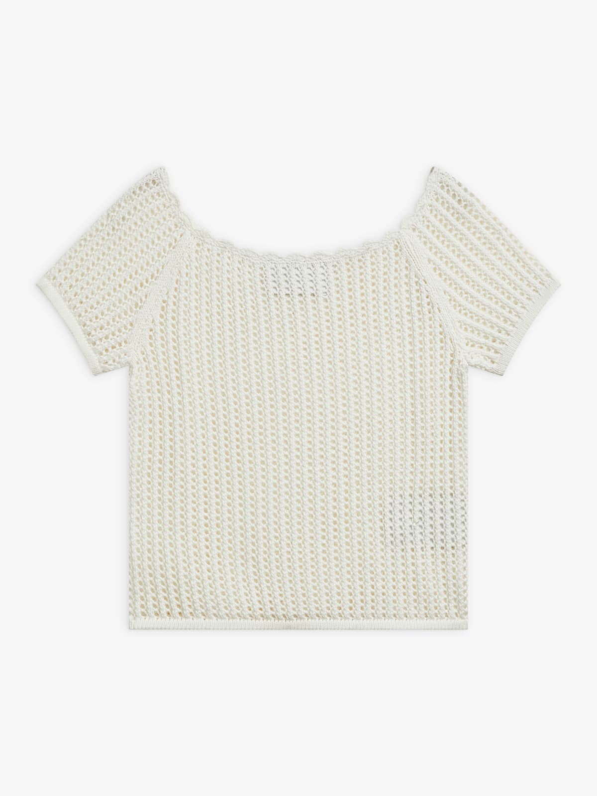 white cotton crochet knit Clémence sweater