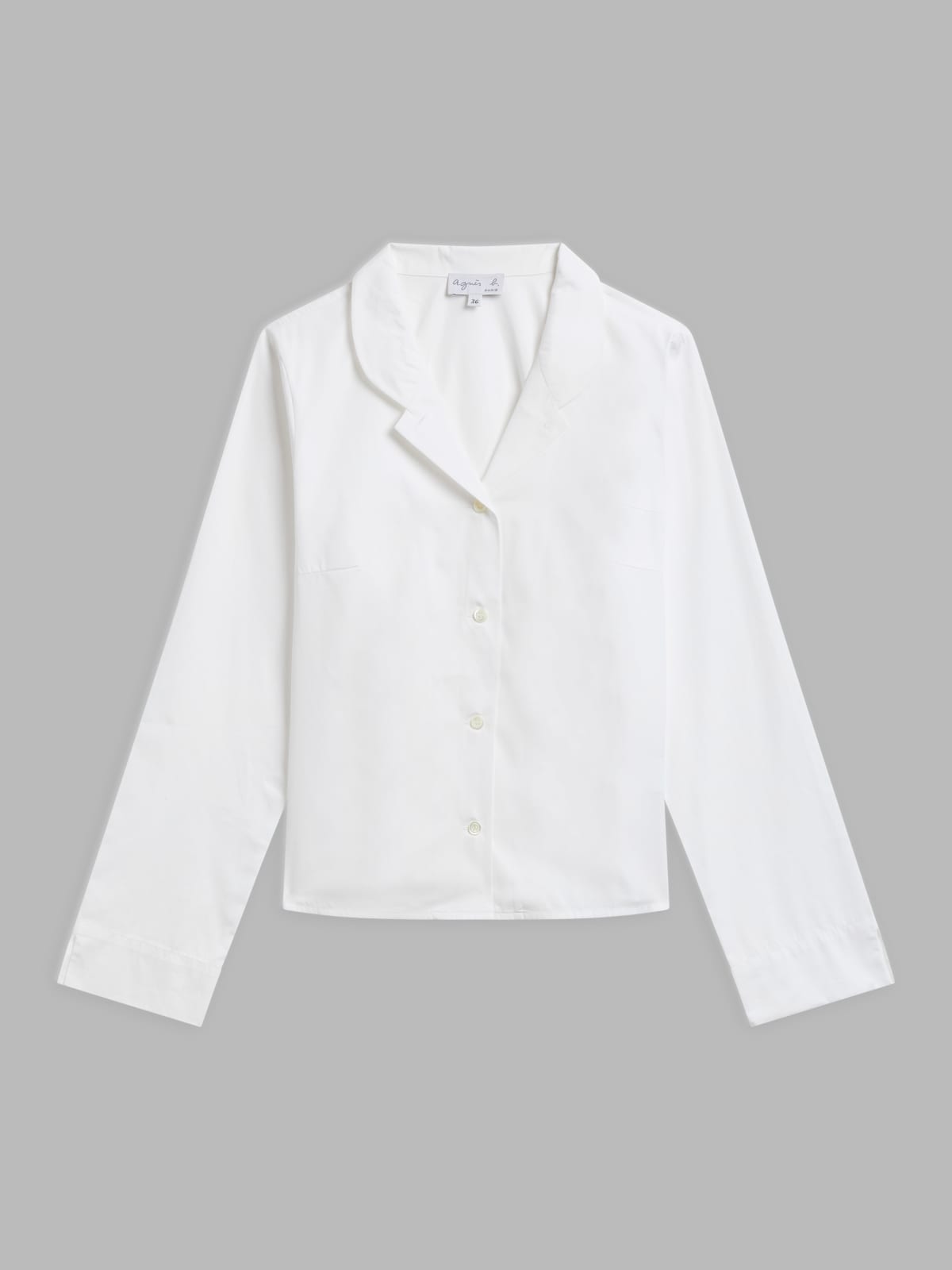 chemise Violaine manches longues en coton blanc