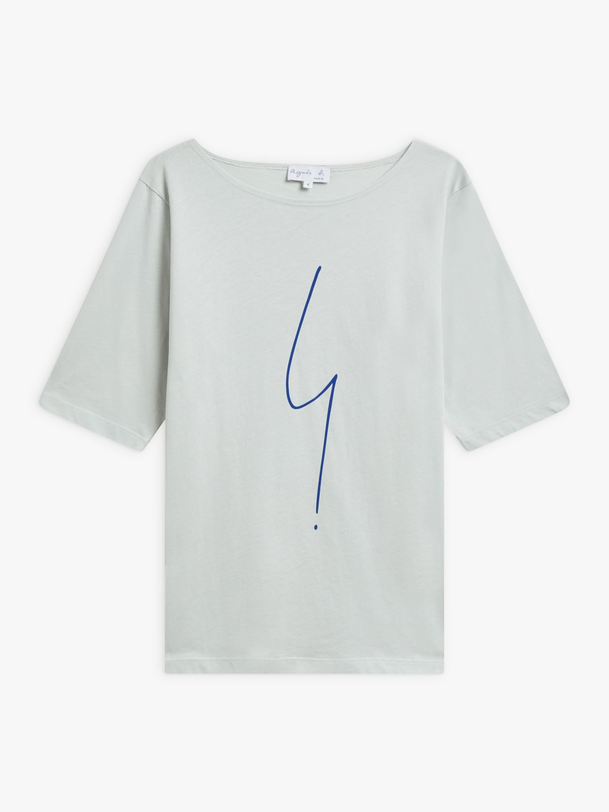 blue New Bow t-shirt with "point d'ironie"