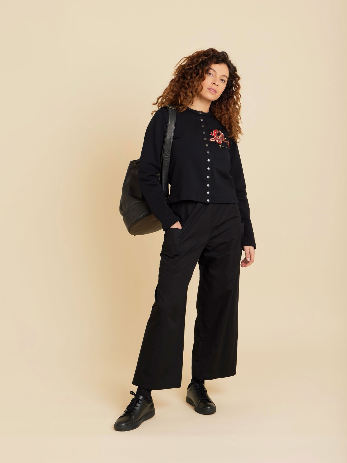 women's Dragon black cardigan