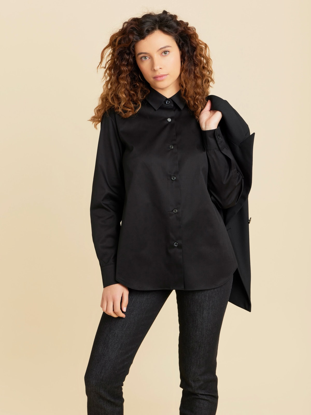 black cotton twill shirt