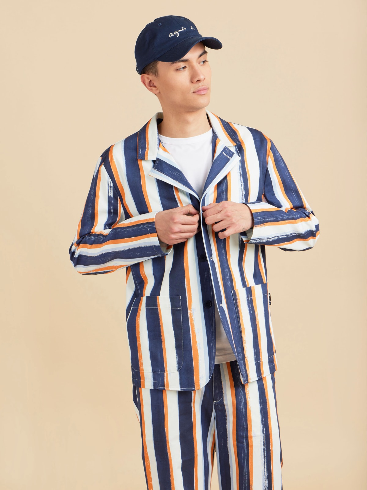 blue cotton striped Camisa jacket