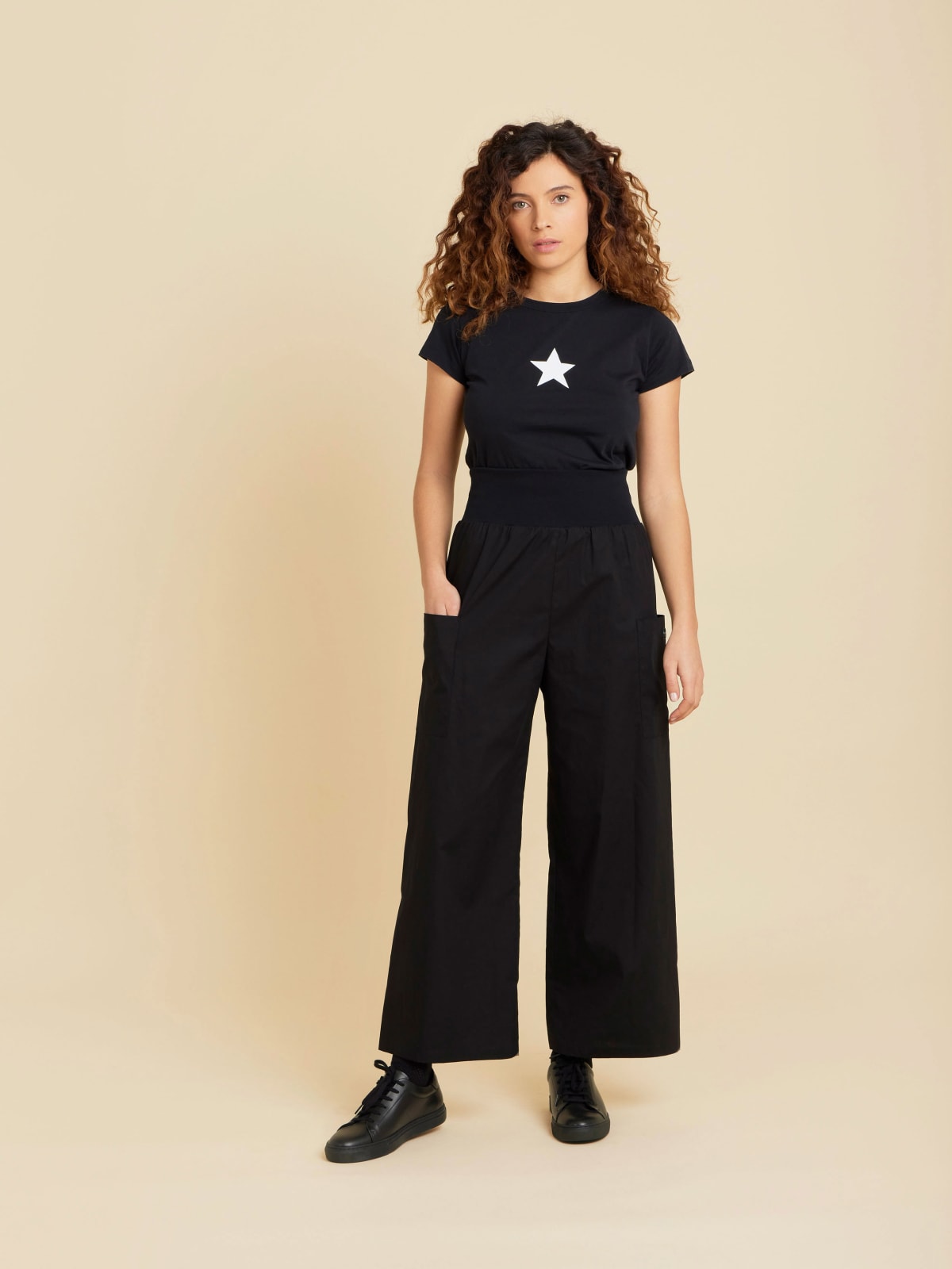 pantalon Matis large en coton noir