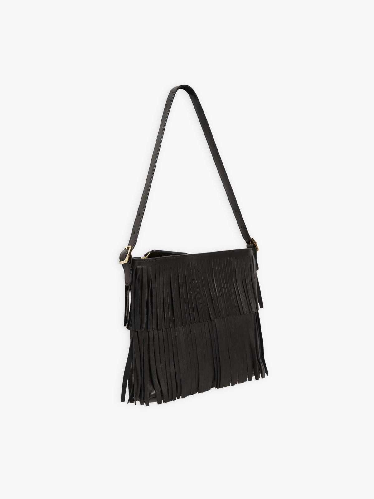 black leather Carmen shopper