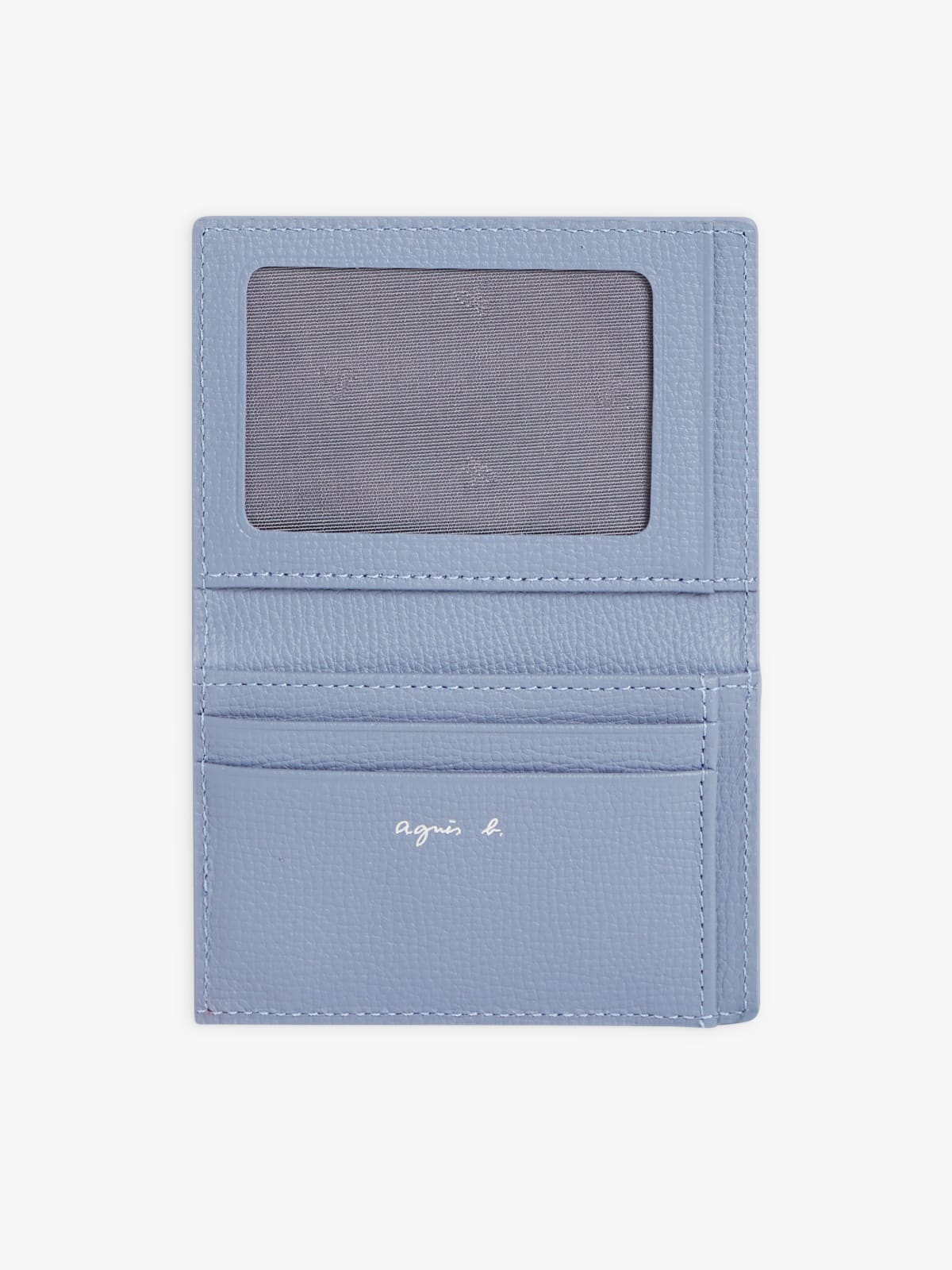 blue leather folding wallet