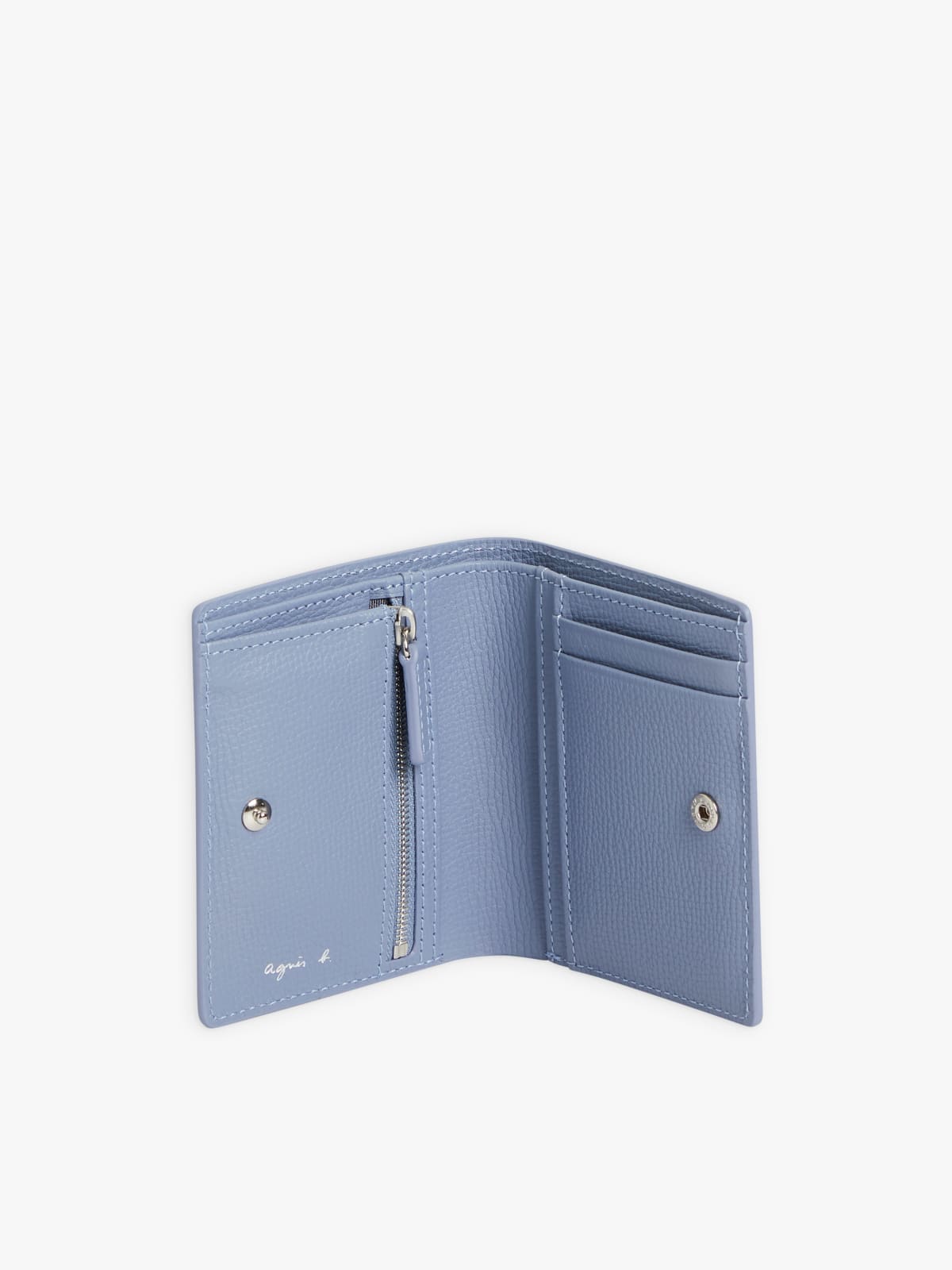 blue leather folding wallet