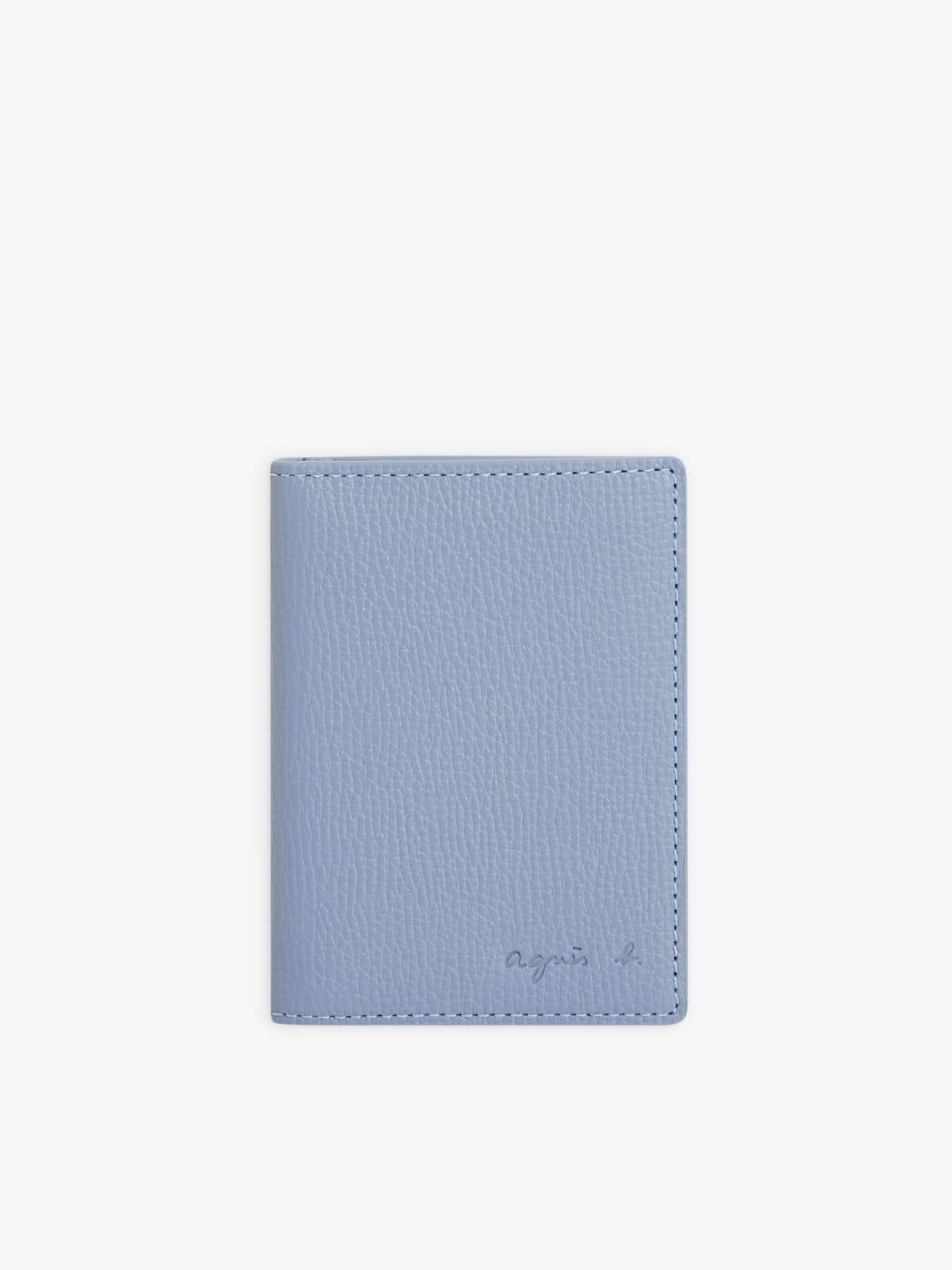 blue leather folding wallet