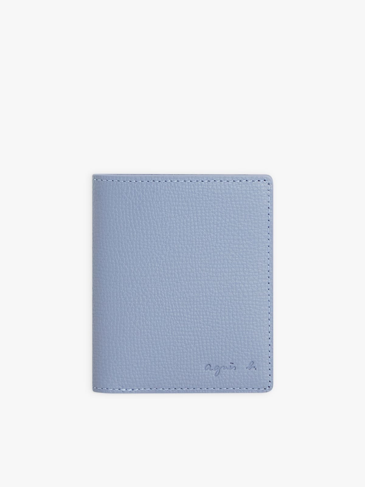 blue leather folding wallet