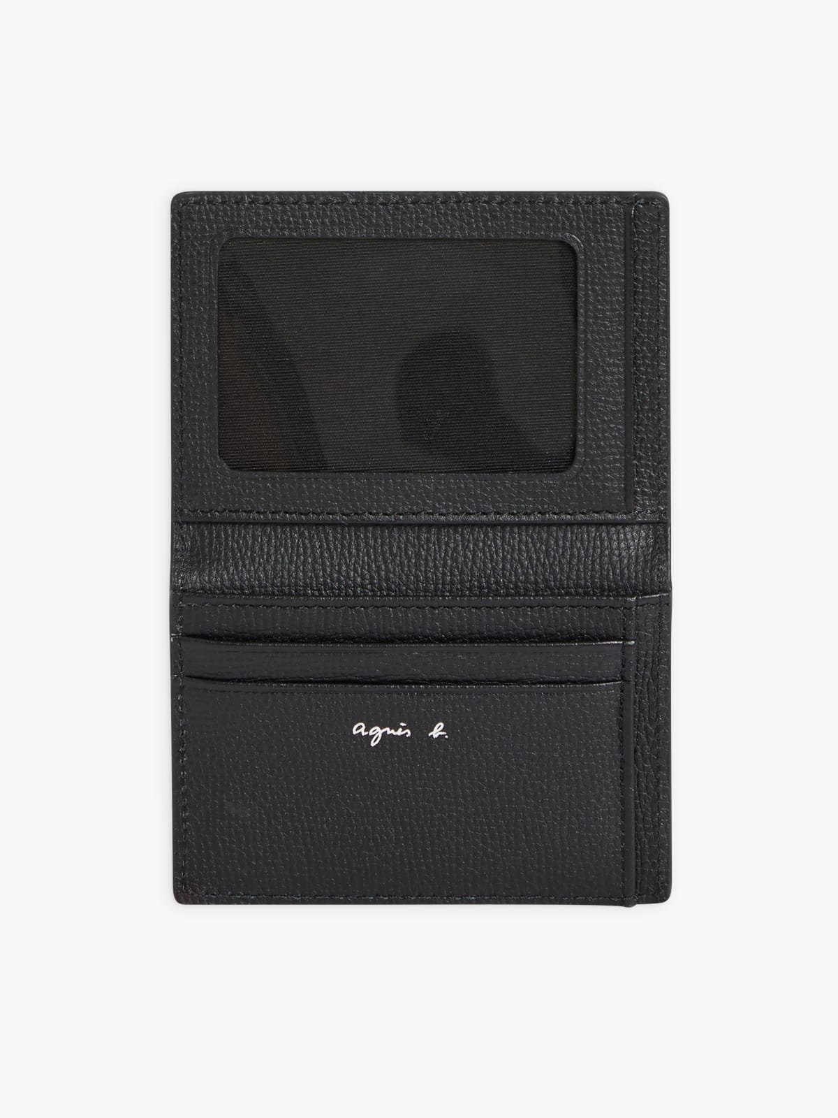 black leather folding wallet