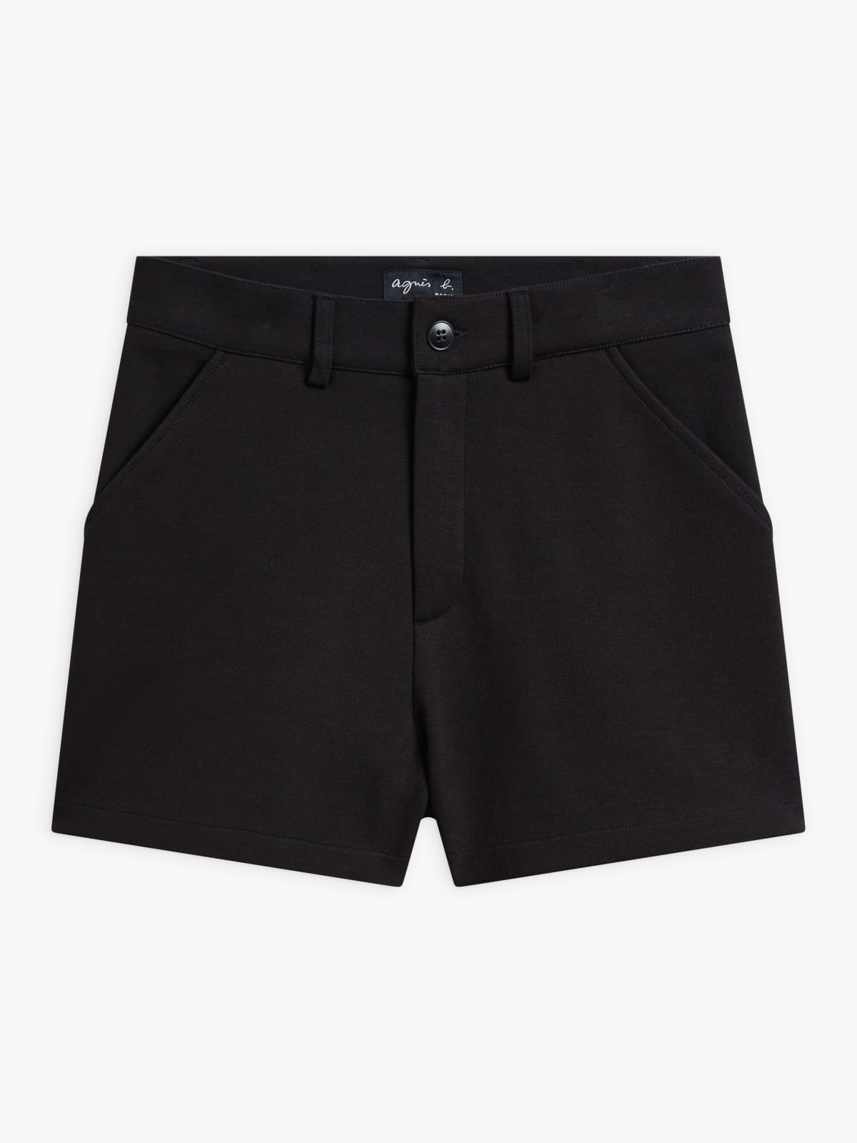 black cotton Flora shorts