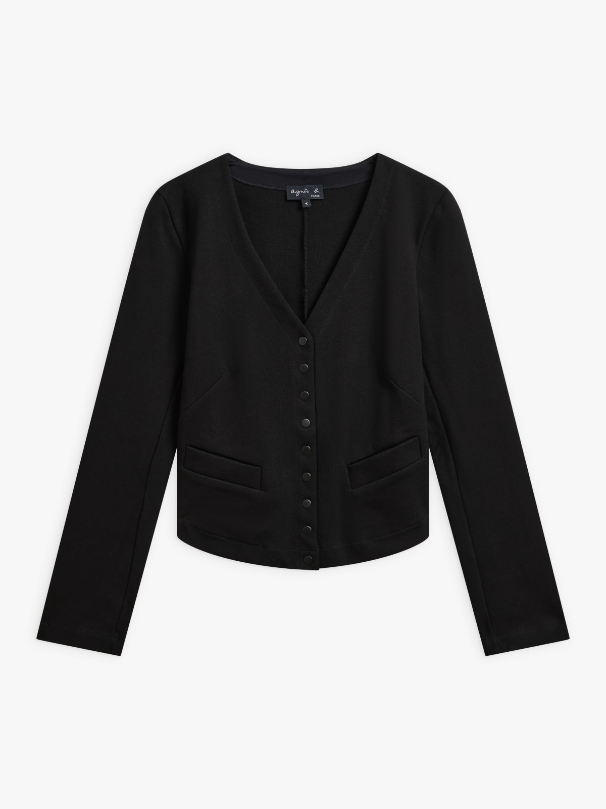 black cotton cropped Agneau jacket