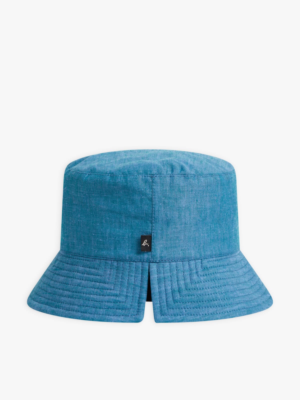 blue Fente linen Bucket hat