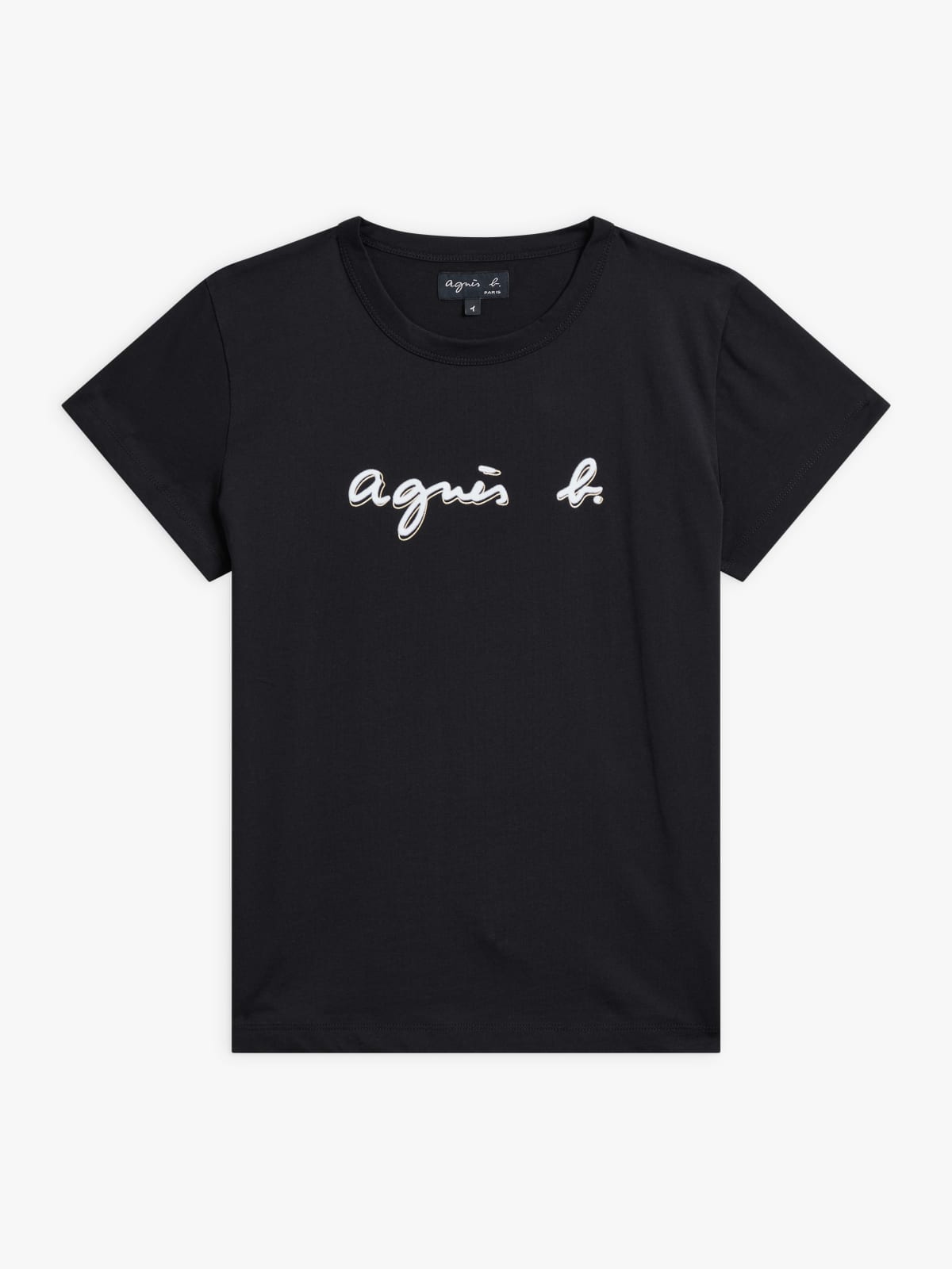 black cotton "agnès b." screen-printed Brando t-shirt