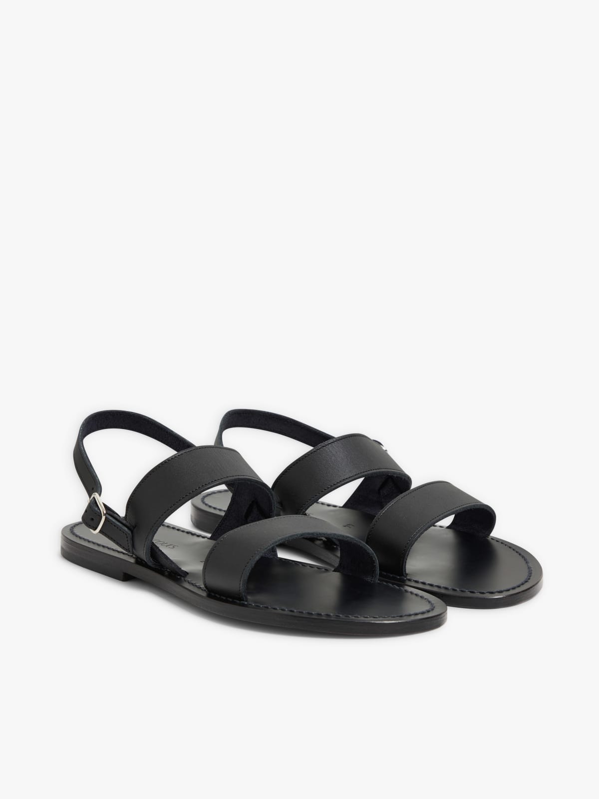 black leather Barigoule sandals