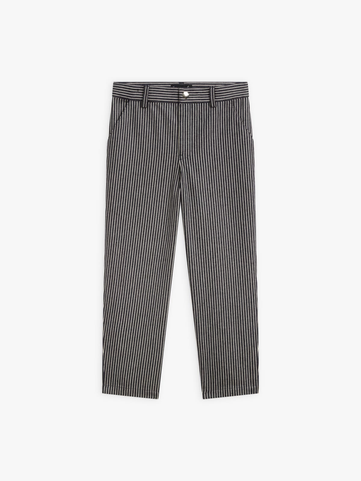 blue cotton striped Chino trousers