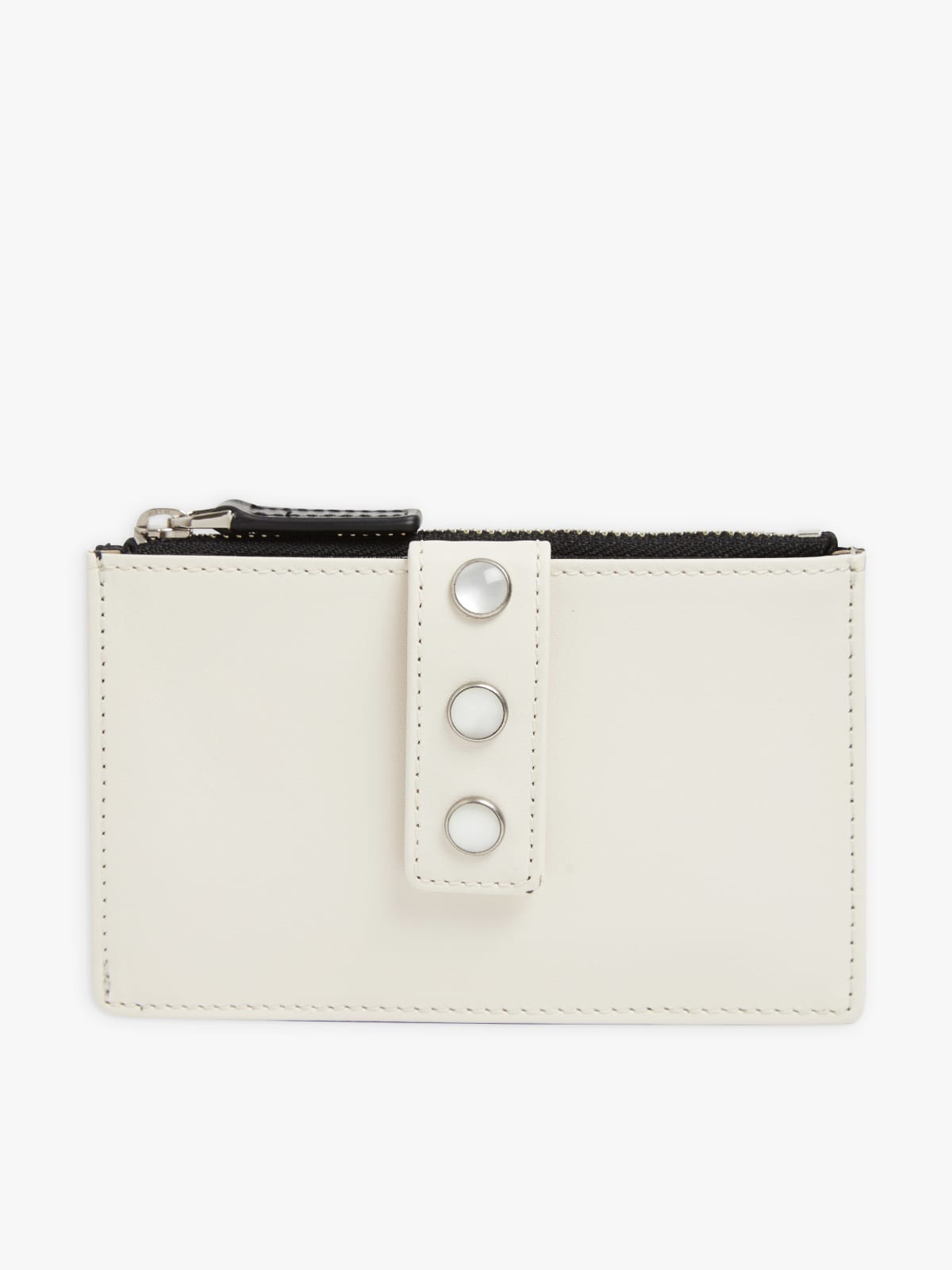 white leather keyring wallet