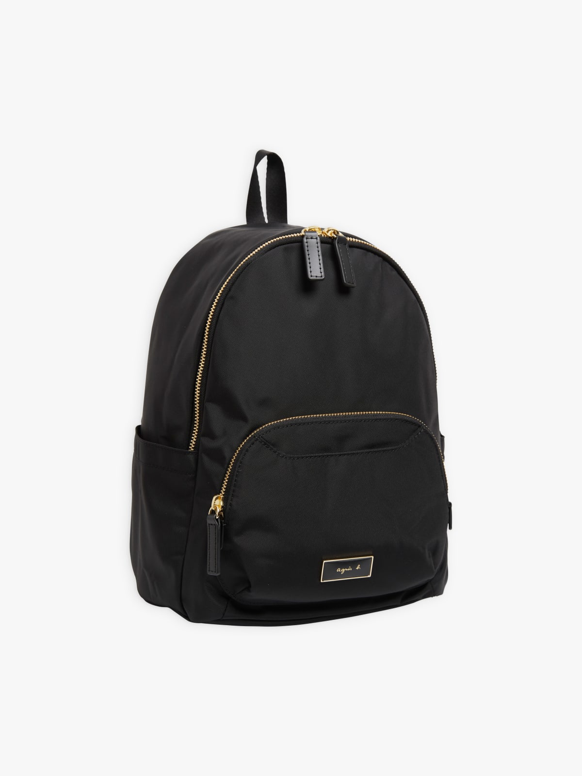 black nylon backpack