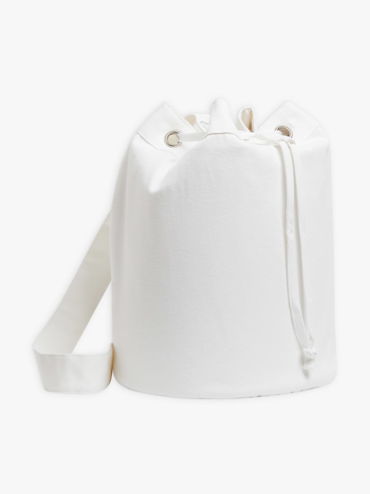 white cotton Stéphane drawstring bag