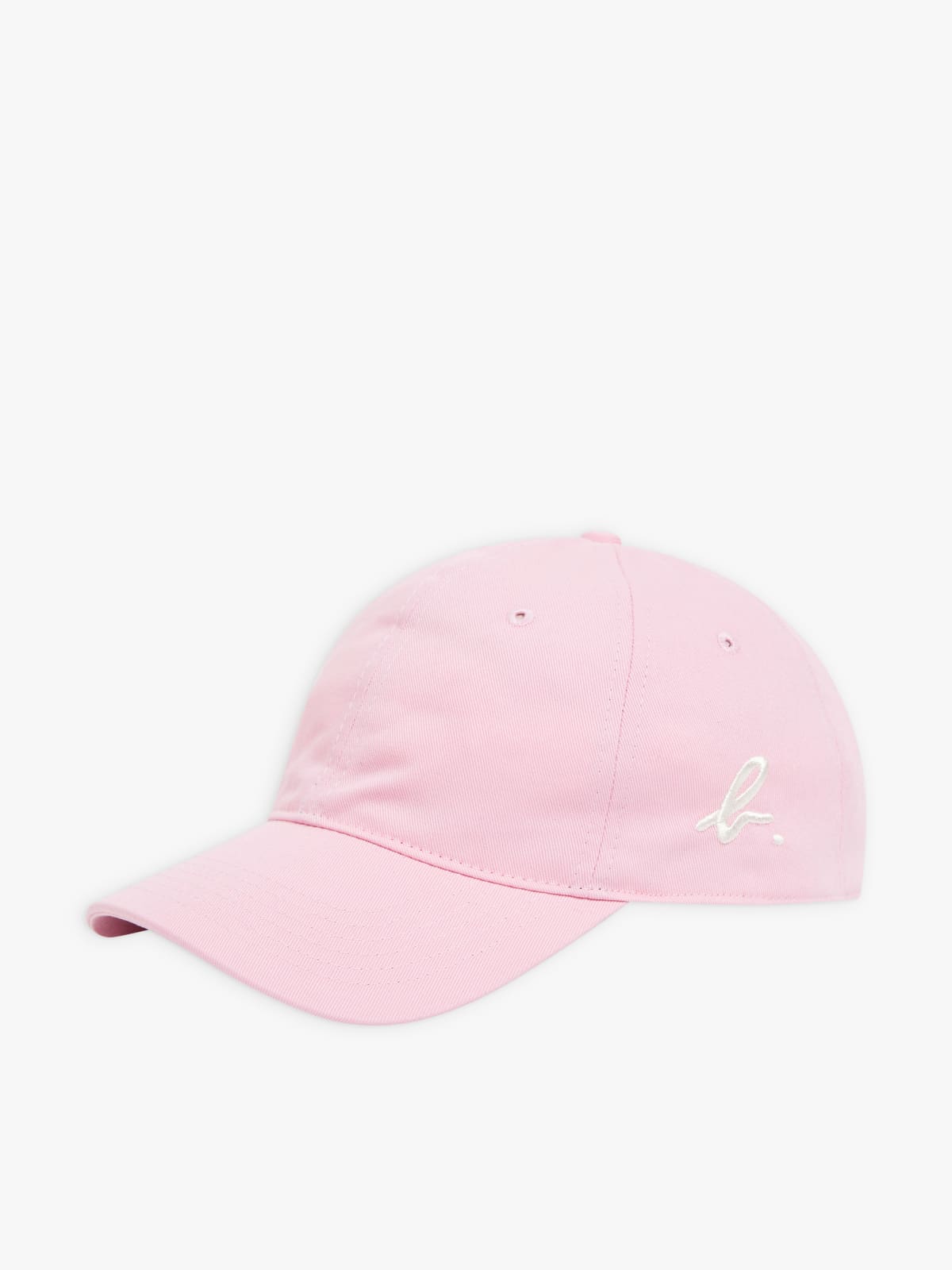 pink cap with "b." embroidery