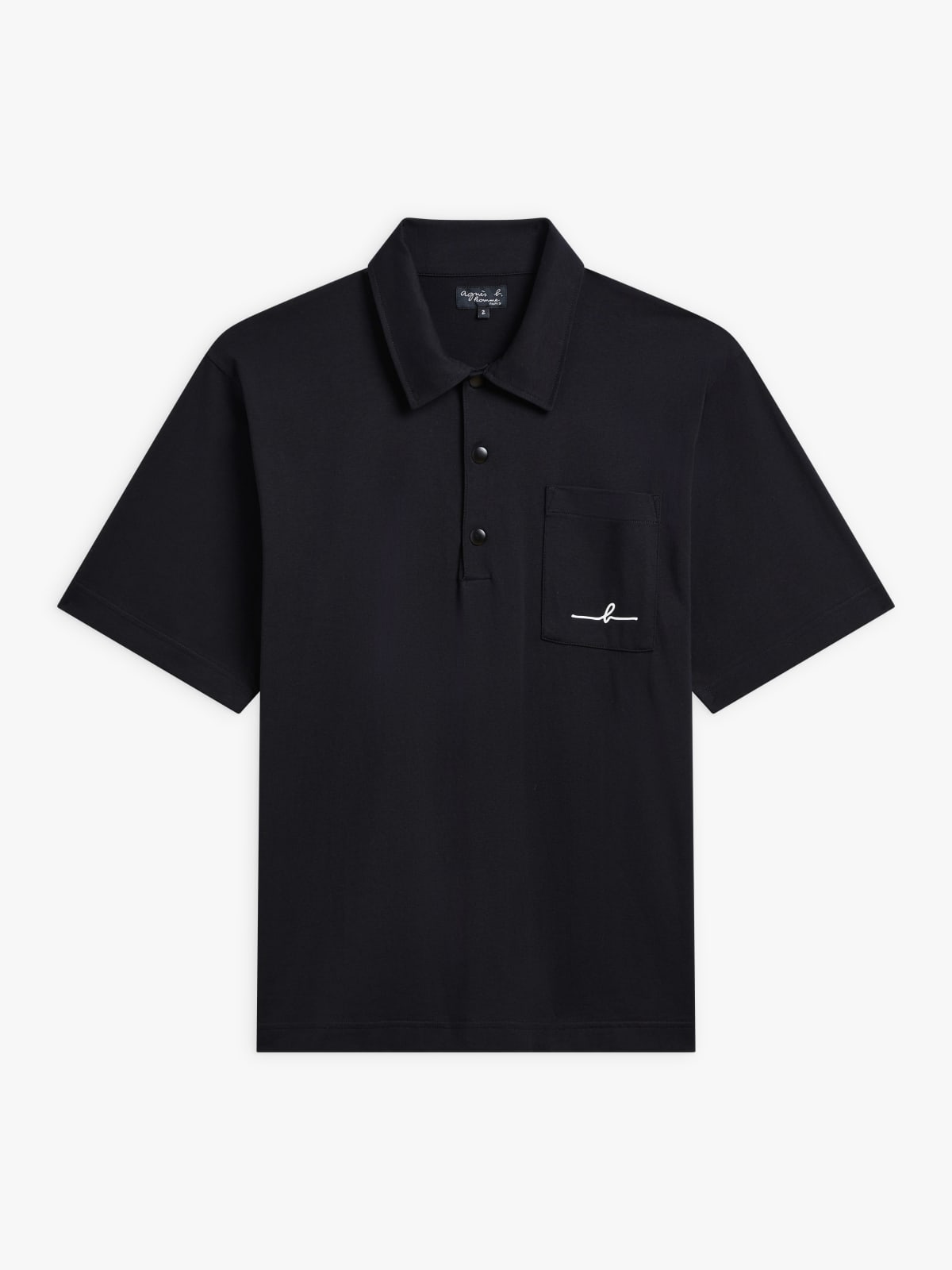 black Chris polo shirt in GOTS organic cotton jersey