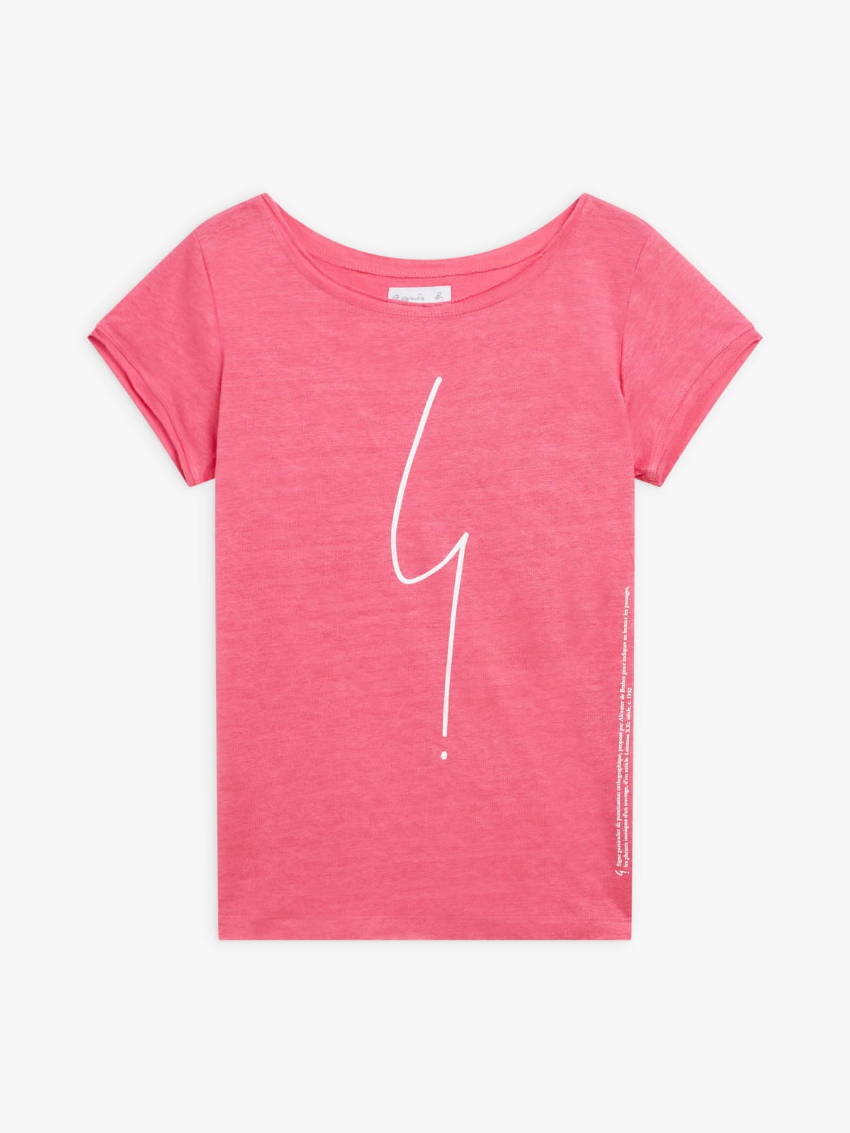 pink linen Jersey "point d'ironie" screen-print Australie t-shirt